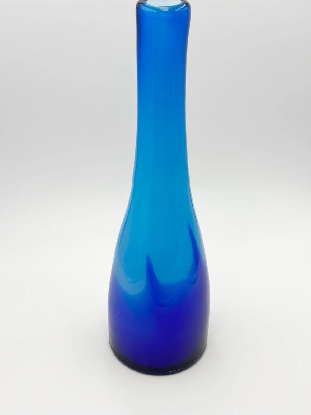 Blue Hand Blown Margie’s Garden Studio 12” Vase Westlake Village California